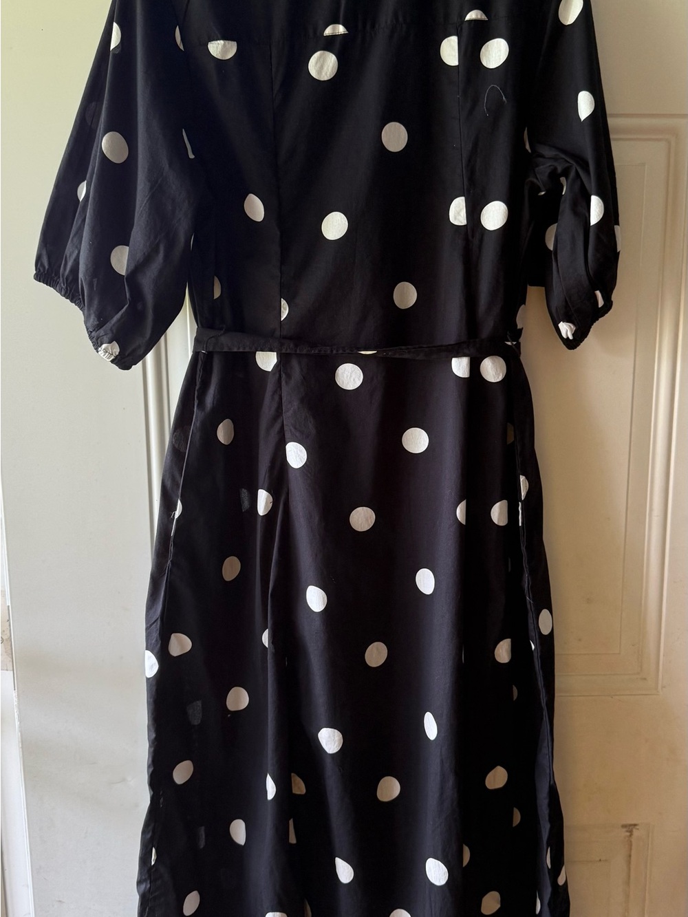 A new day lightweight cotton black and white polka dot midi dress XL - Picture 7 of 7
